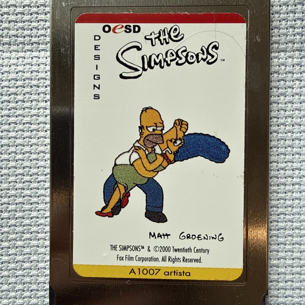 BERNINA ARTISTA OESD EMBROIDERY DESIGNS CARD NUMBER A1007 THE SIMPSONS